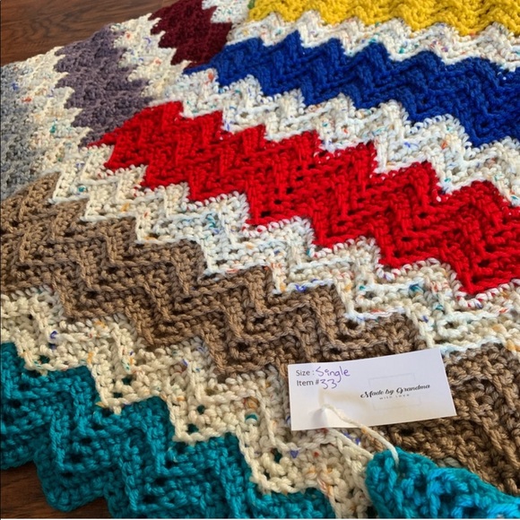 Made by Grandma - Hand Crocheted Single Blanket - Picture 7 of 8